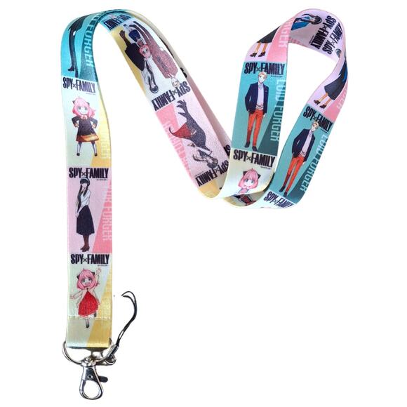 Japan Anime Spy X Family Neck Lanyard & Clip Multicolor Fabric One Size Unisex - Picture 1 of 6